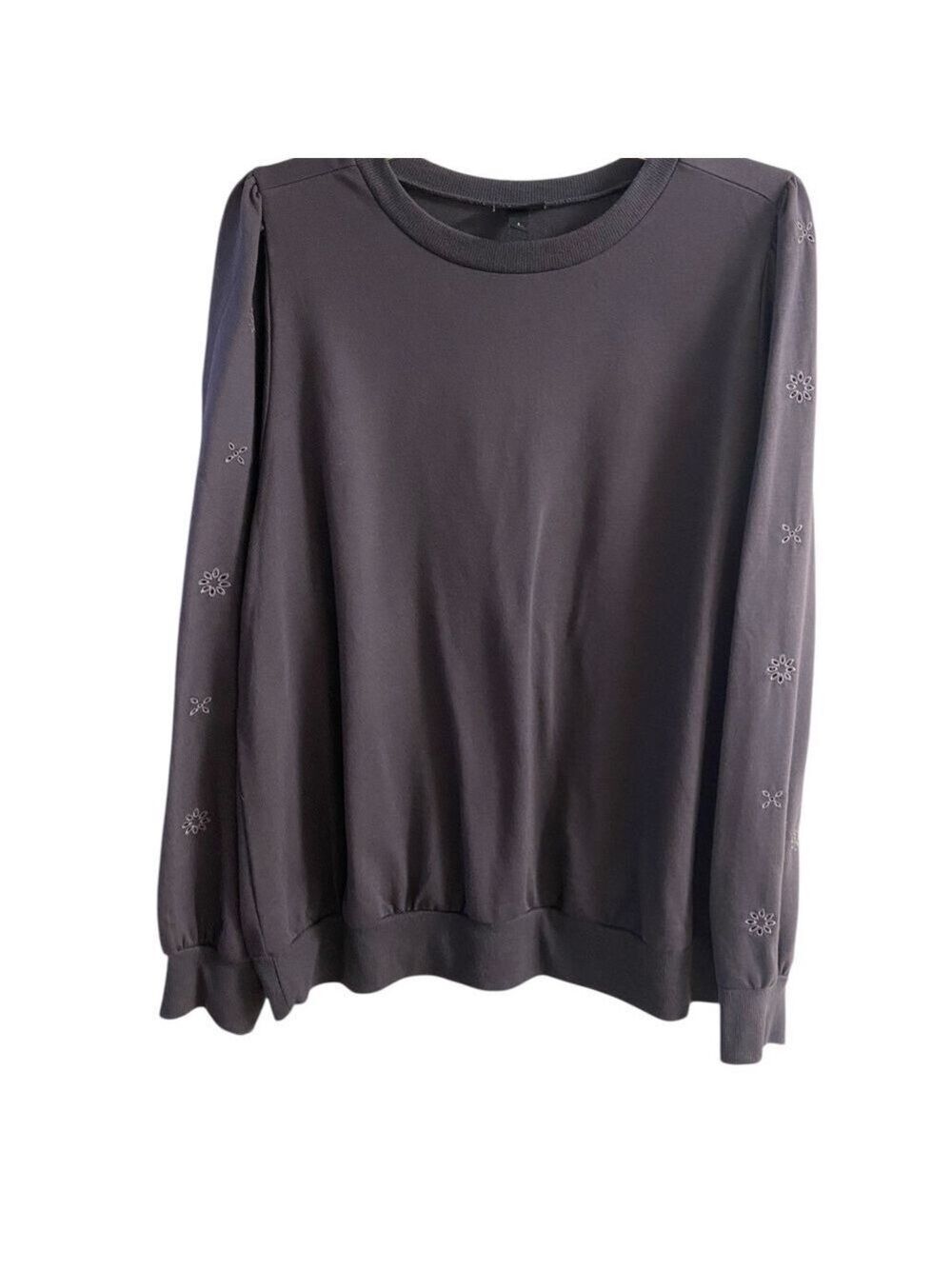 Torrid Gray eyelet crewneck Top 1X